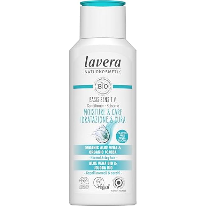 lavera CONDITIONER BASIS SENSITIV MOISTURE AND CARE Â€¢ MOISTURISING CONDITIONER Â€¢ HAIR CARE Â€¢ NATURAL COSMETICS Â€¢ VEGAN Â€¢ CERTIFIED Â€¢ 200ML, 110441 - Image 1